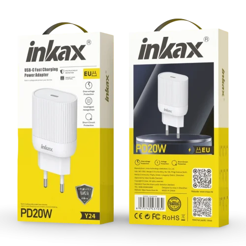 charge rapide tunisie, charge fast tunisie, charge type c tunisie, Chargeur Rapide INKAX Y24 20W Samsung iPhone Infinix Redmi