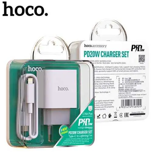 Chargeur PD Charge HOCO 20W C76A Tunisie meilleur prix