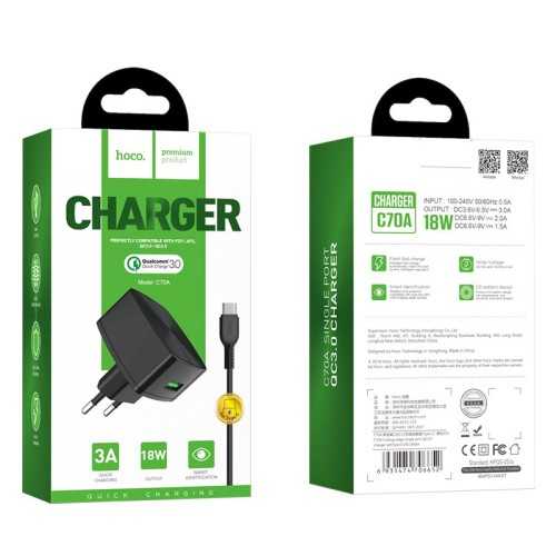 Chargeur Fast QC3 HOCO 18W C70A Tunisie meilleur prix Chargeur Fast QC3 HOCO 18W C70A Tunisie meilleur prix
