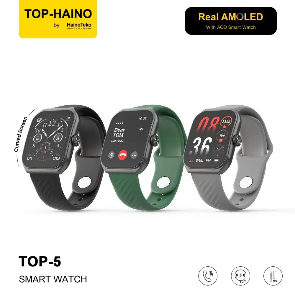 Montre Connectée HAINO TEKO TOP-5 , Meilleur Prix Tunisie , Smart watch , Appel , Bluetooth , 3 ceintures , livraison rapide