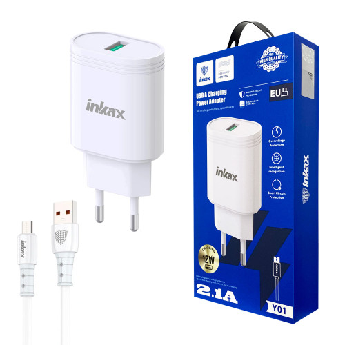 Chargeur INKAX Y01 Type-C 10W chargeur rapide Meilleur Prix Tunisie double USB Android iphone Chargeur INKAX Y01 Type-C 10W chargeur rapide Meilleur Prix Tunisie double USB Android iphone
