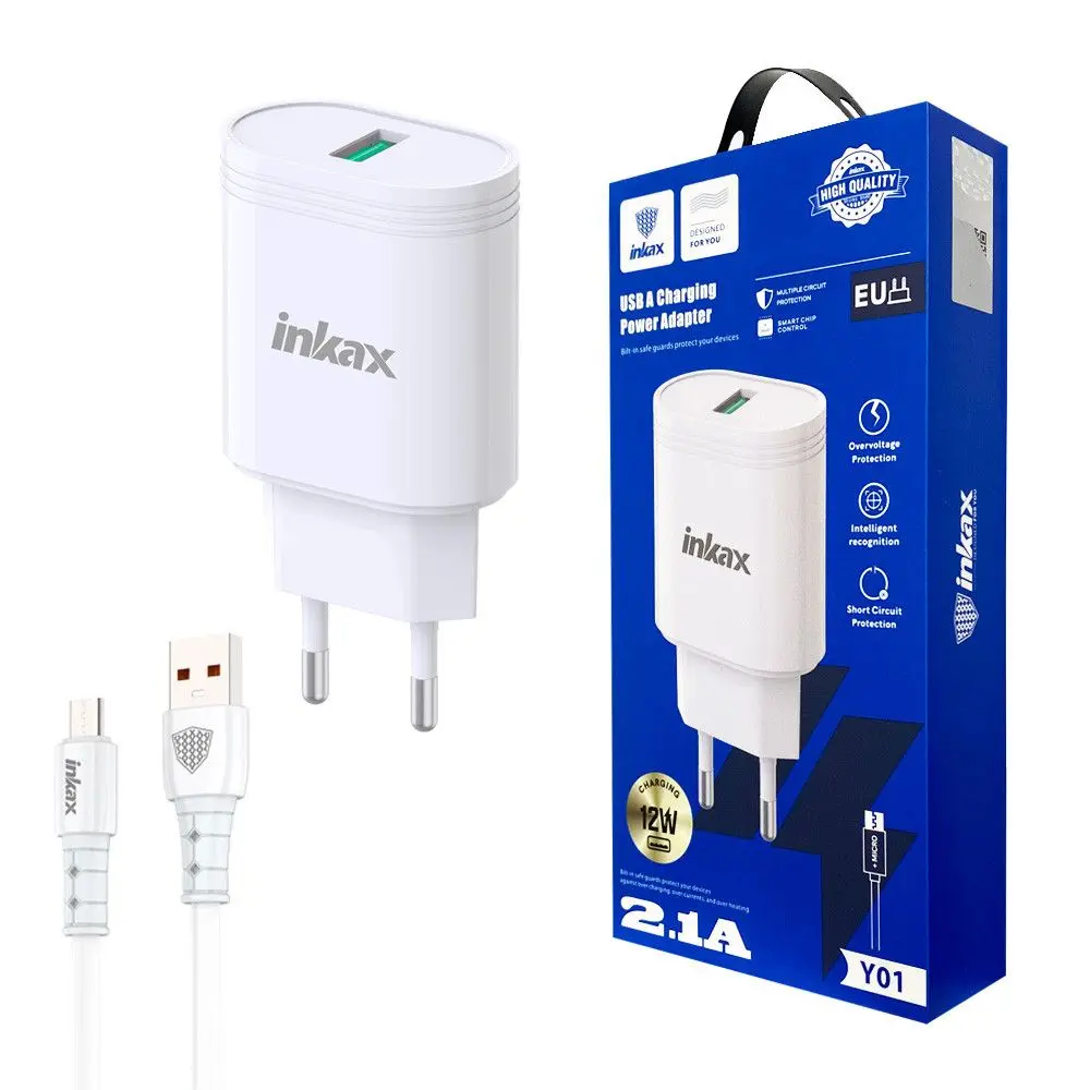 Chargeur INKAX Y01 Type-C 10W chargeur rapide Meilleur Prix Tunisie double USB Android iphone