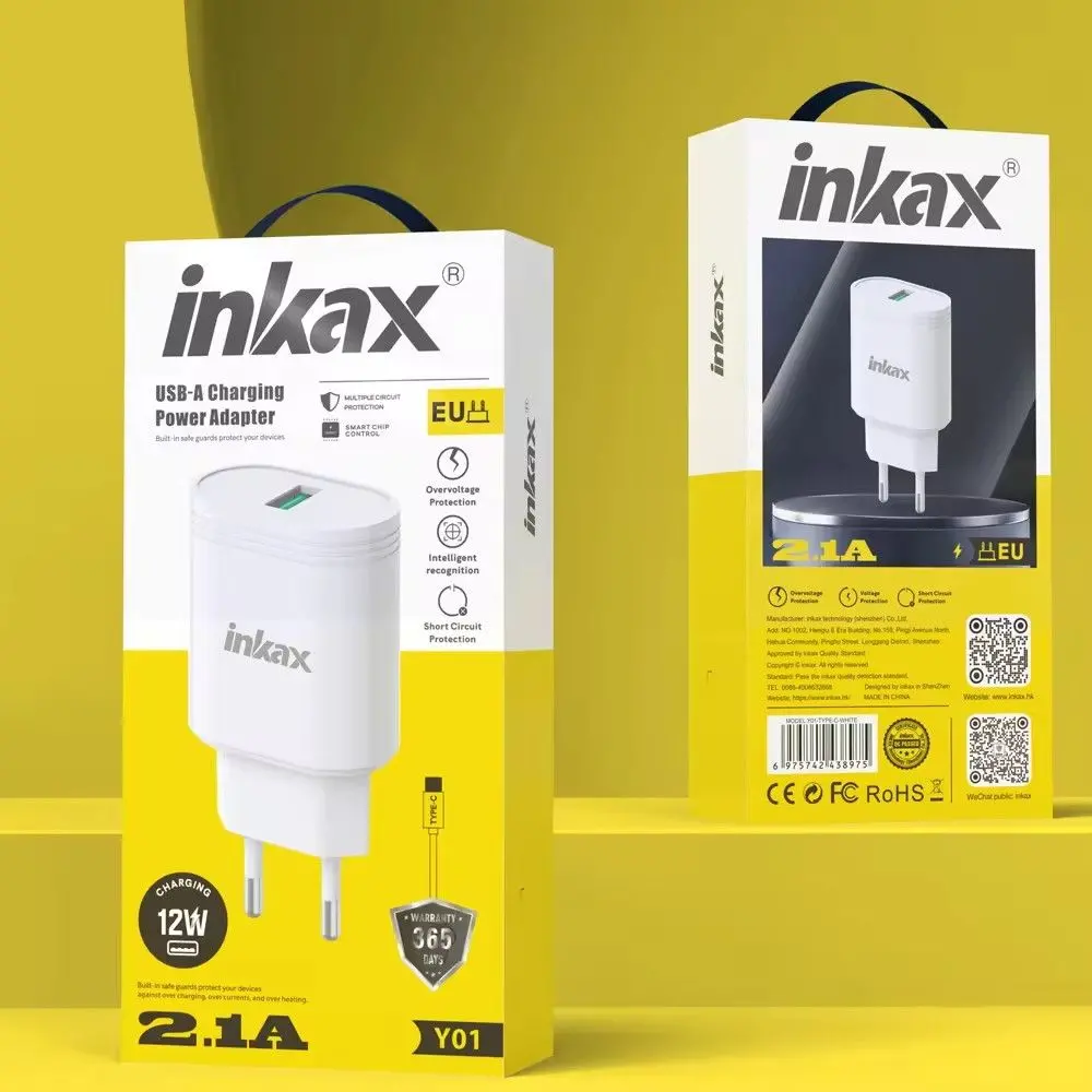 Chargeur INKAX Y01 Type-C 10W chargeur rapide Meilleur Prix Tunisie double USB Android iphone