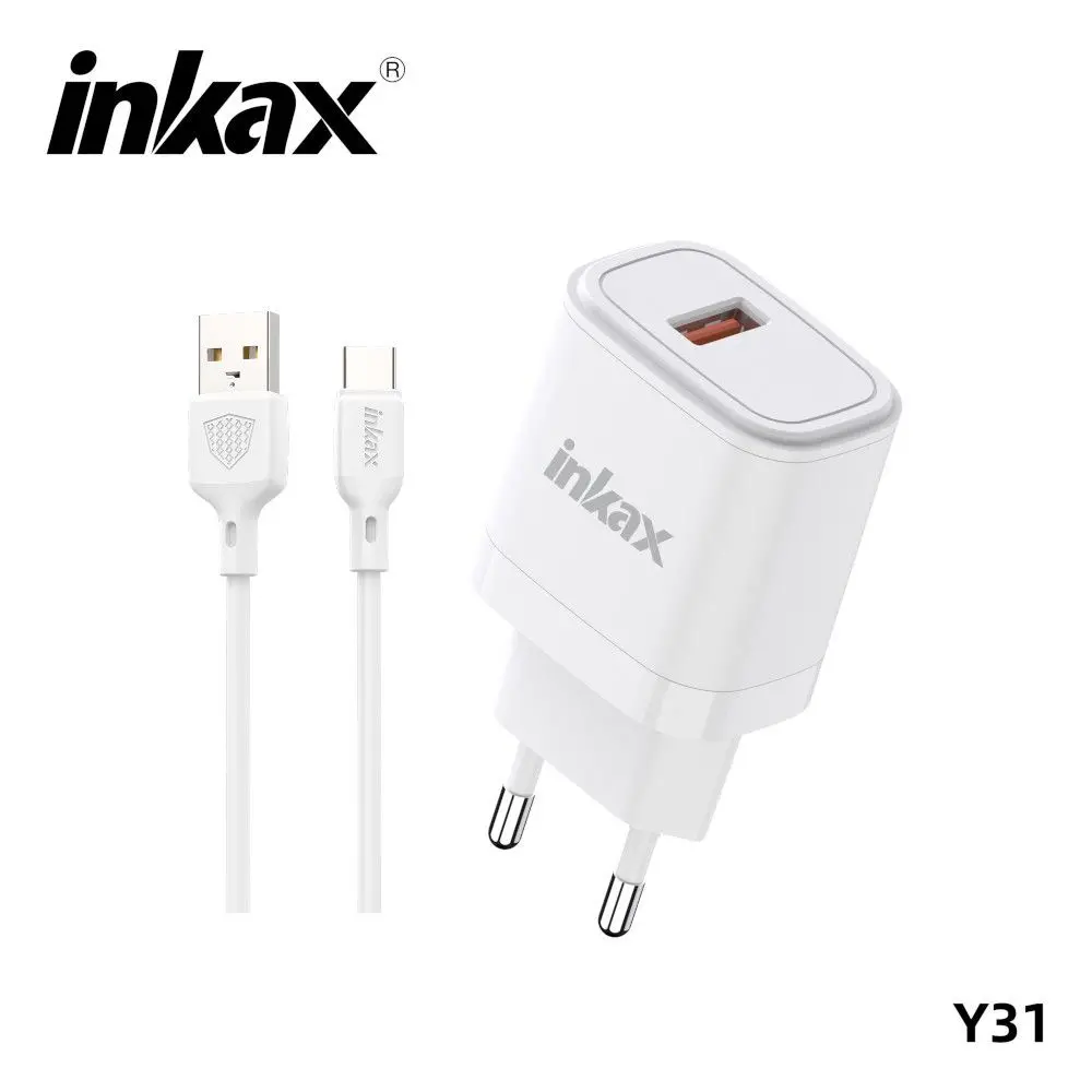Chargeur INKAX Y31 Type-C 18W chargeur rapide QC 3.0 Meilleur Prix Tunisie double USB Android iphone Fast