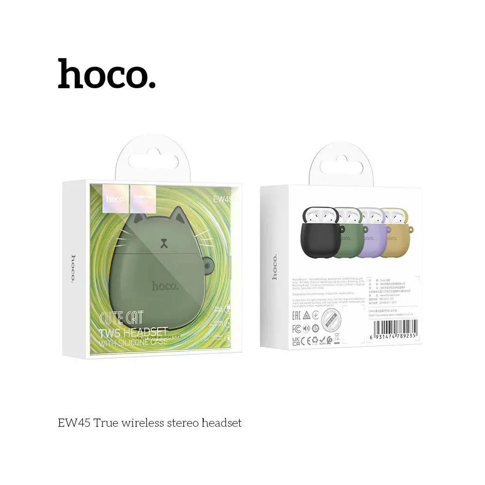 kit Bluetooth Hoco EW45 Chat Vert Tunisie écouteur AirPods pas cher meilleur prix