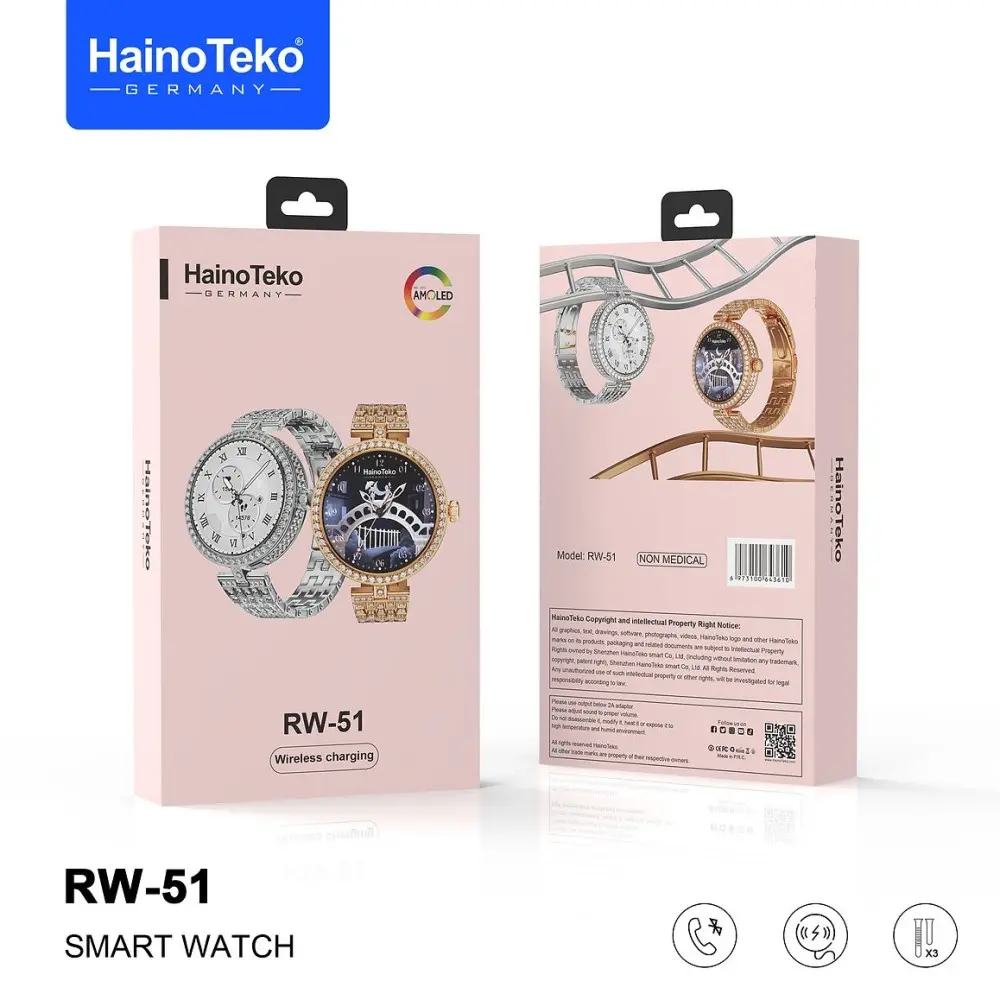 Montre Connectée HAINO TEKO RW-51 Argent meilleur prix tunisie bluetooth smartwatch pas cher